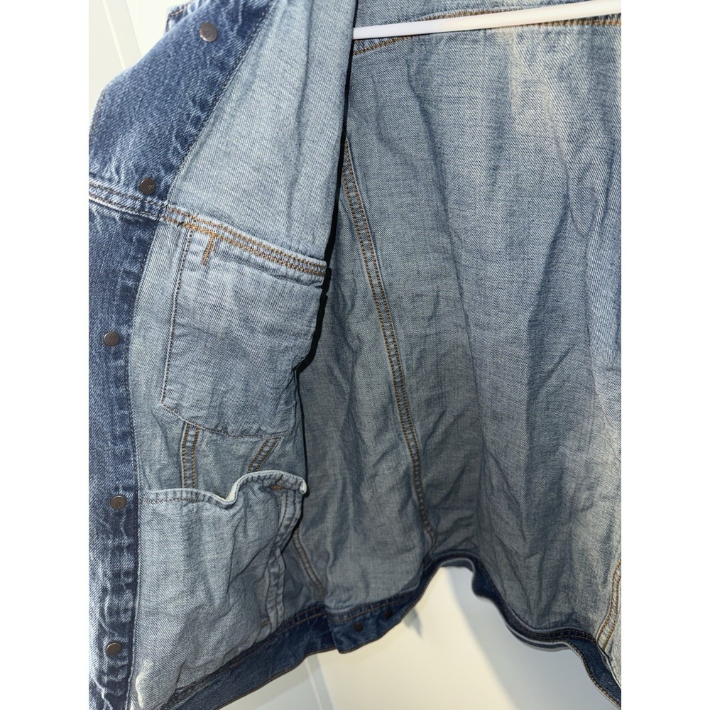 MADEWELL Women's Jean Jacket Denim Pockets Button Blue Style MA254 Size L - Picture 8 of 10